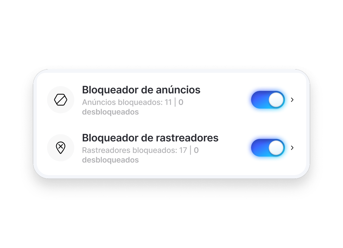 Recursos de bloqueio de anúncios e rastreadores ativados no painel do antivírus de última geração da NordVPN.