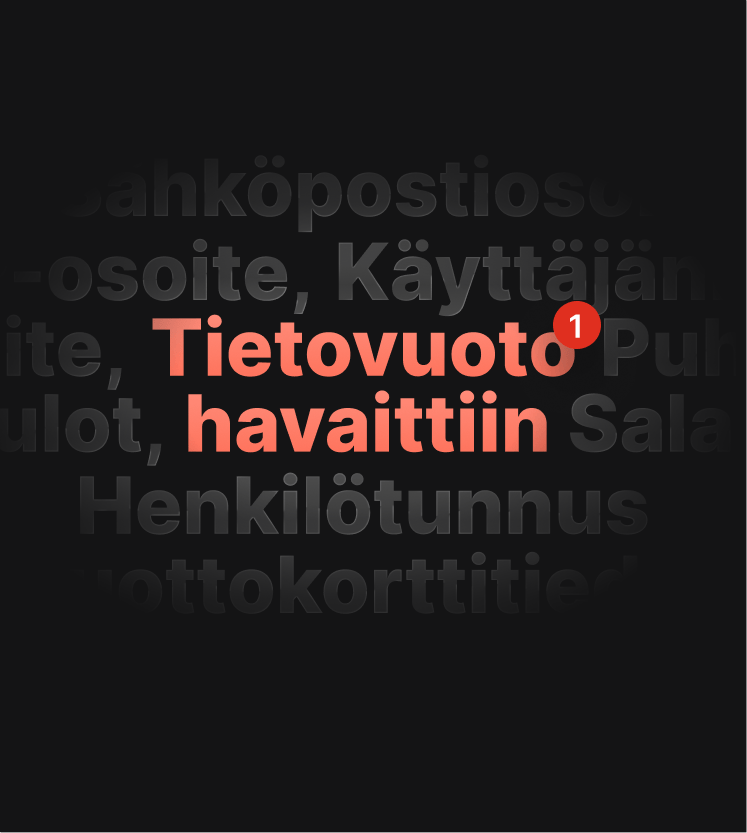 Kuva DNS-vuototestin ilmoituksesta, joka kertoo käyttäjälle tietovuodosta.