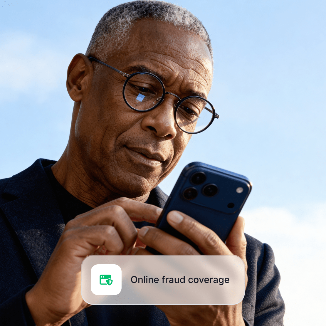 A person receiving a Coveron notification on their smartphone.