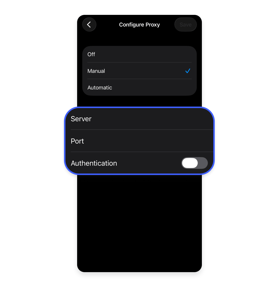 Setting up proxy server on iOS