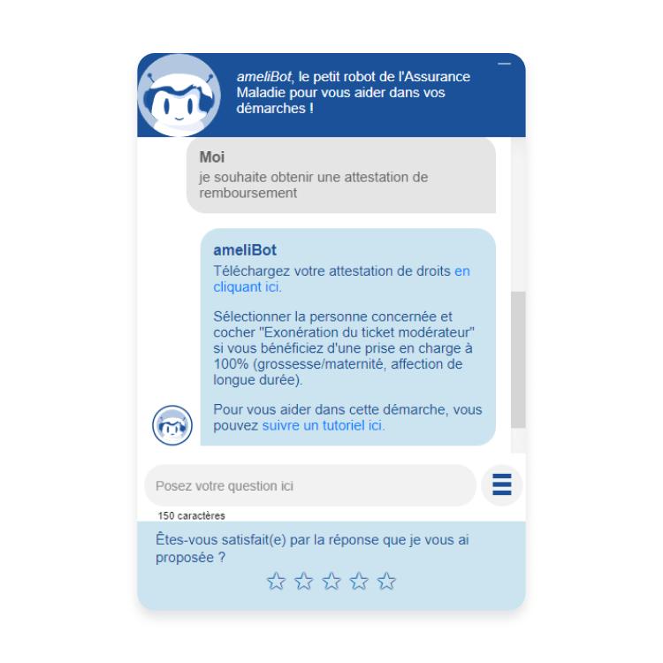 échange avec le chatbot Amelibot