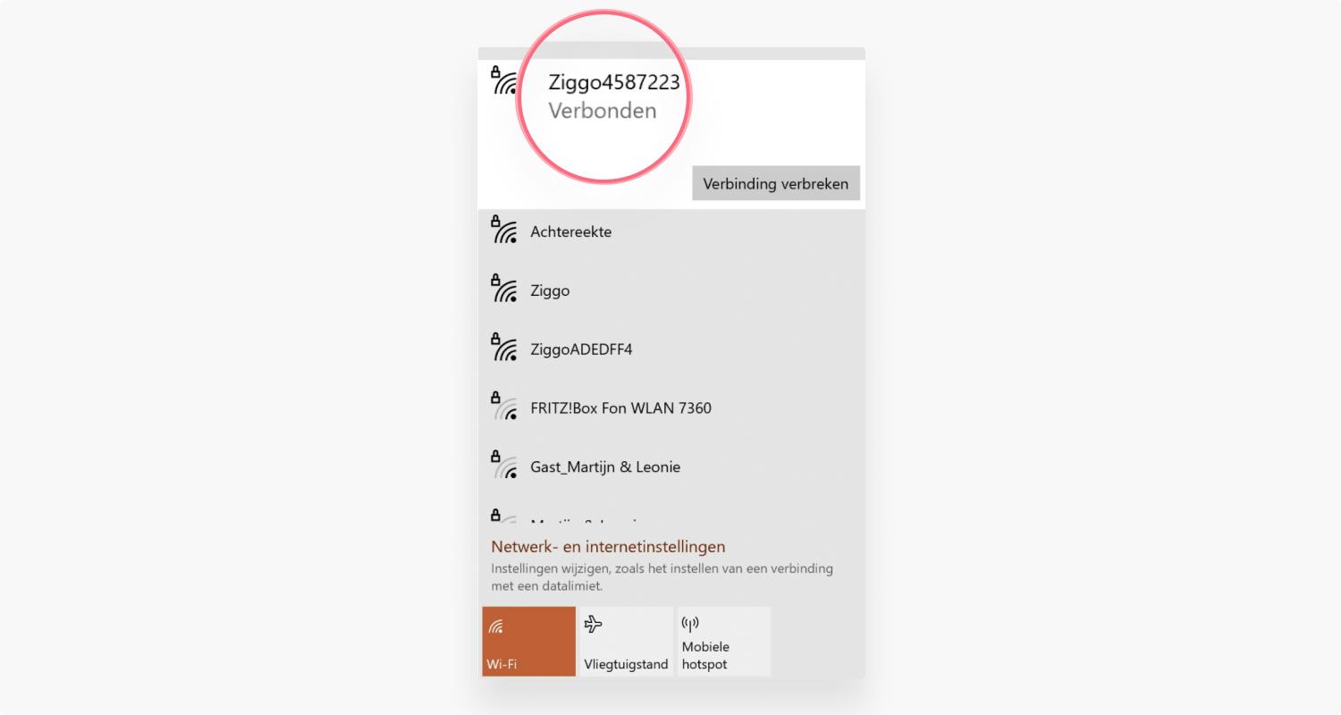 SSID vinden op Windows stap 2