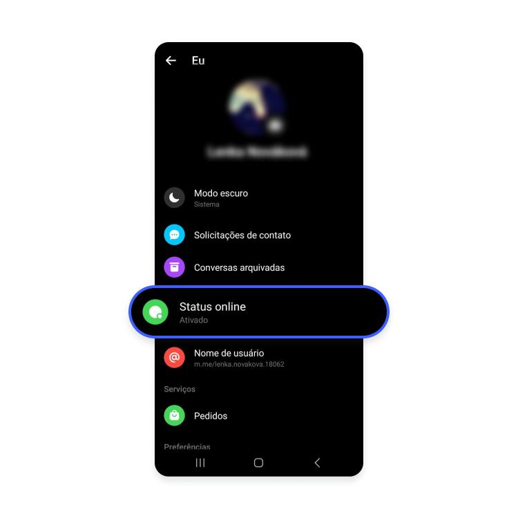 como desativar o messenger temporariamente - passo nº6 - clique em status online