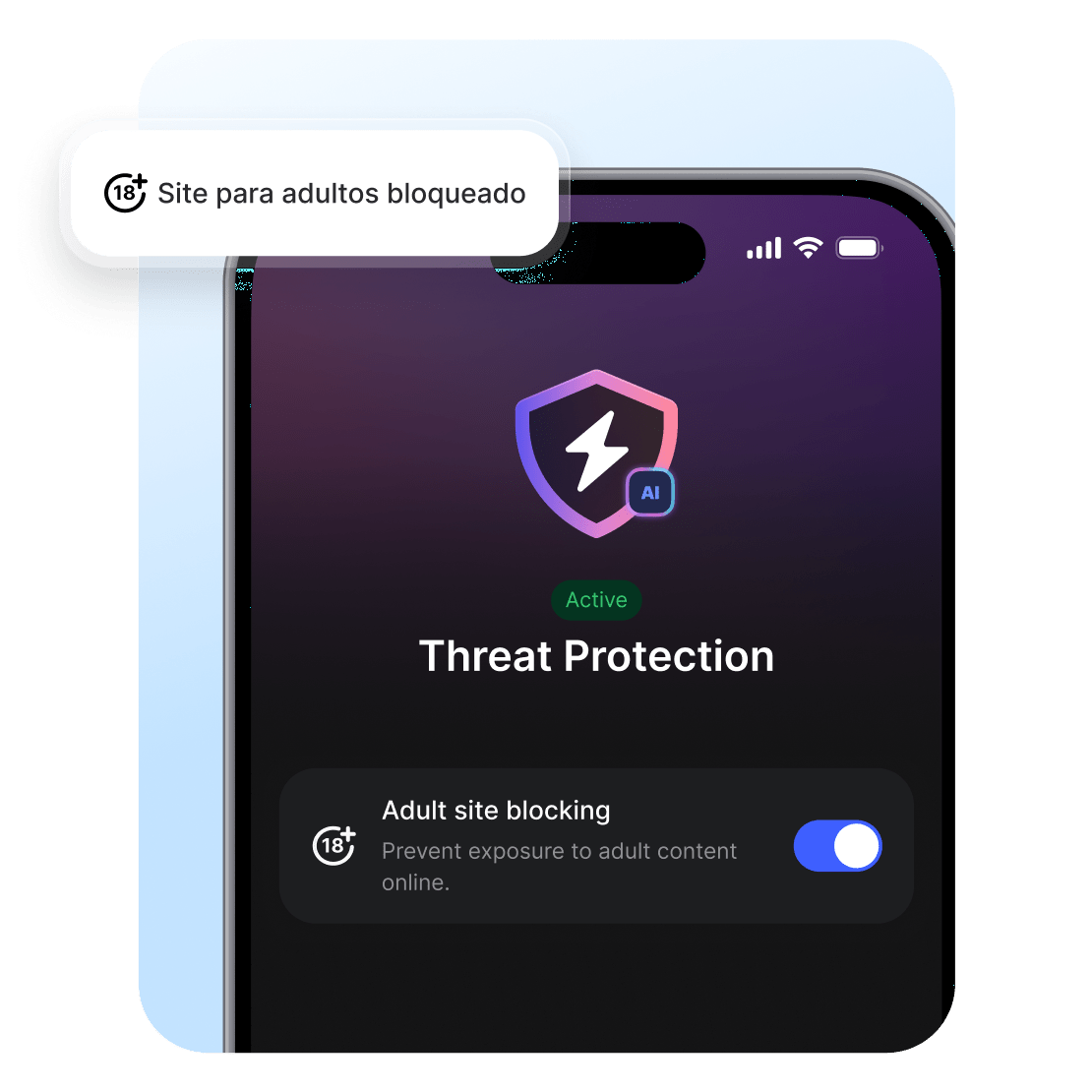 Um homem utiliza o bloqueador de sites para adultos da NordVPN para navegar com mais segurança.