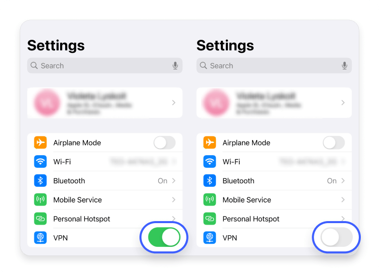 how to turn off vpn on iphone