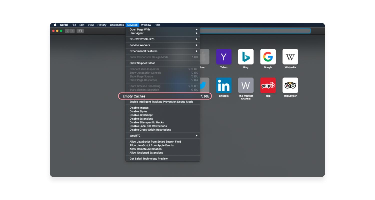 How to delete history and cache on Safari