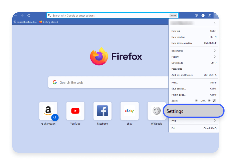 enabling tracking protection in firefox: step 1