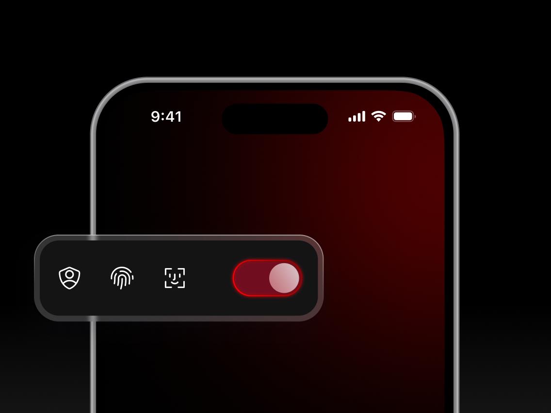 Tela de smartphone com pictogramas do verificador de vazamentos de dados.