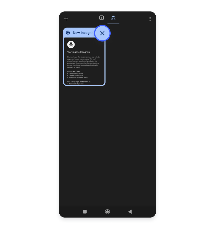 Incognito mode off Android