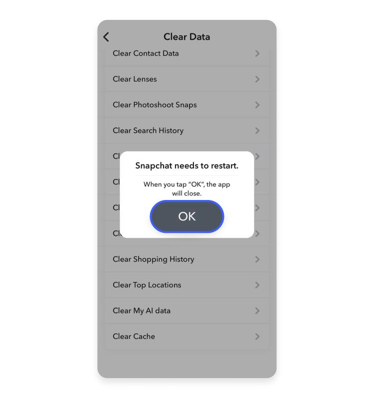 snapchat ok to restart