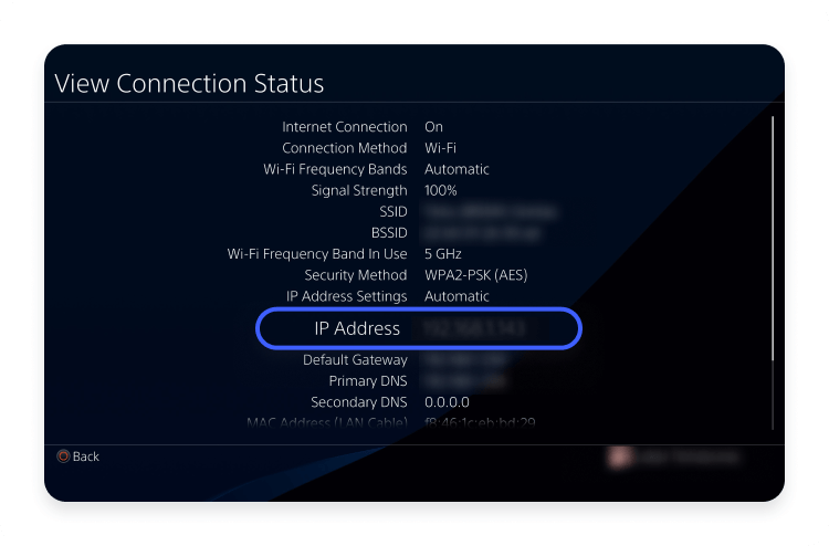 Ps4 ip address step 4