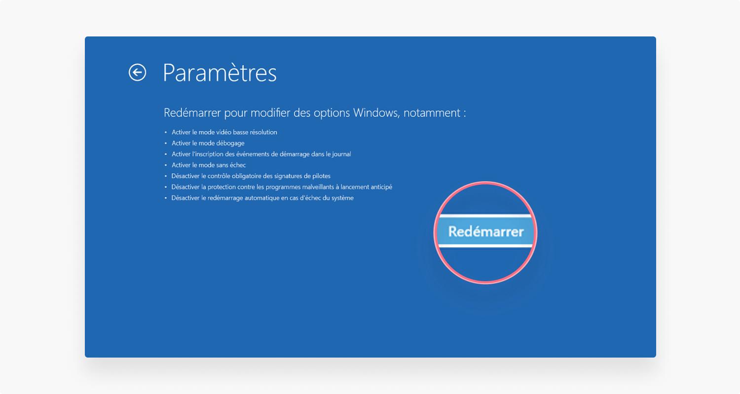 Windows 11 Options de démarrage