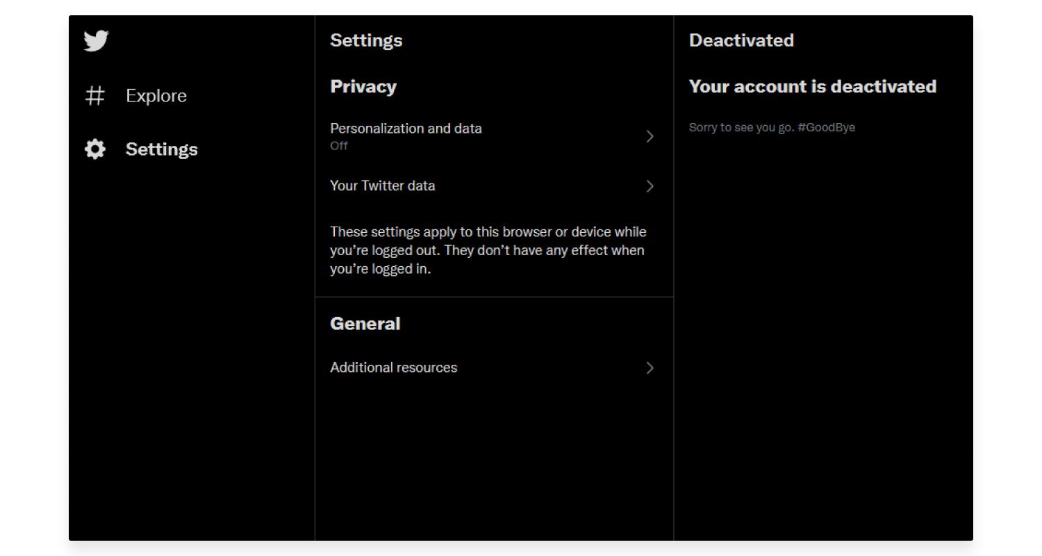 Como excluir seu Twitter no PC: passo nº6