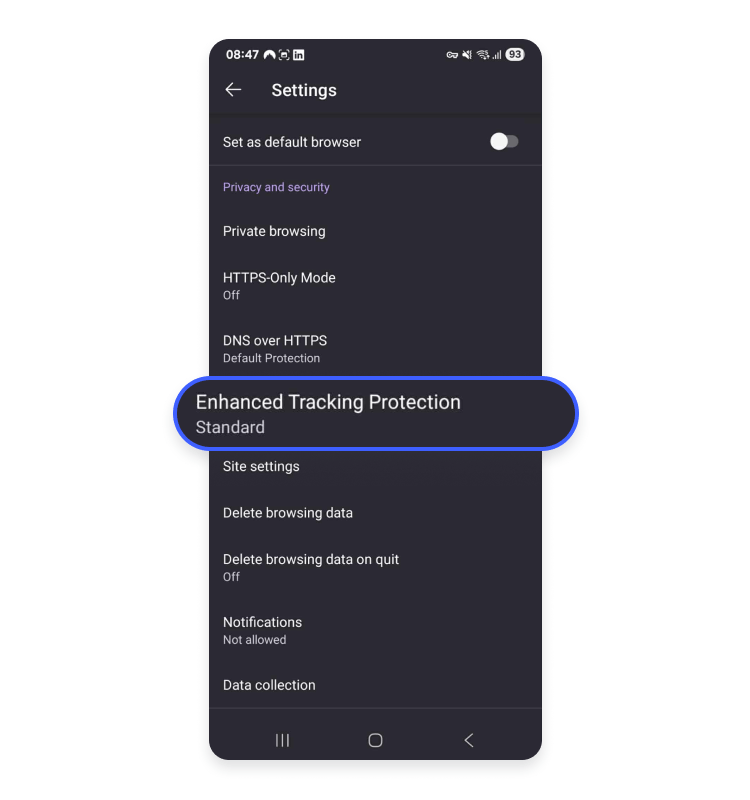 Mozilla Firefox Android app step 4