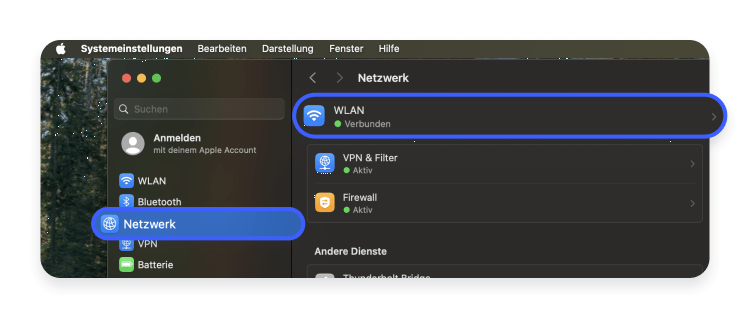 Proxyserveradresse finden MacOS Schritt 2