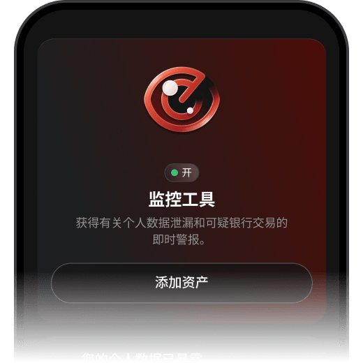 设备屏幕显示，NordVPN 的监控功能已激活，并已设置为发送警报。