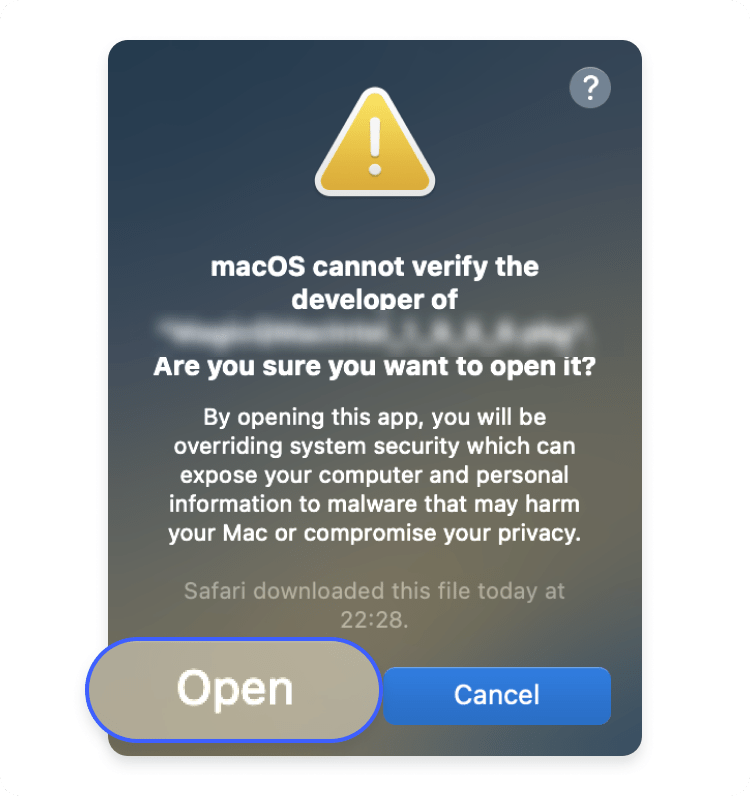 How to get rid of the macOS cannot verify that this app is free from malware error 2