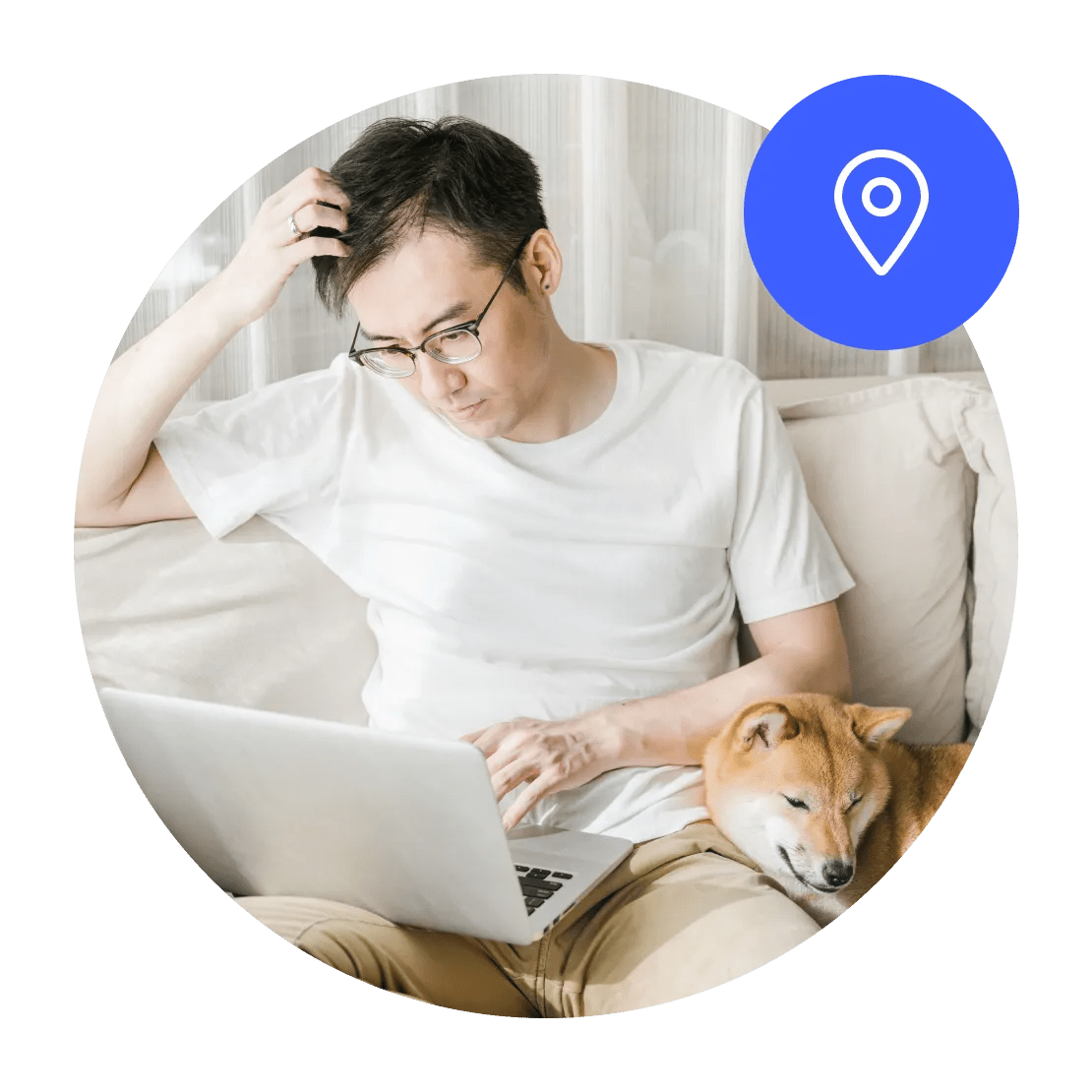 男子使用 VPN 代理伺服器擴充功能，以防止內容因所在位置而遭封鎖