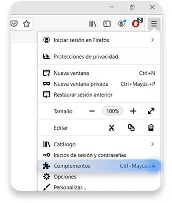 menú de Firefox