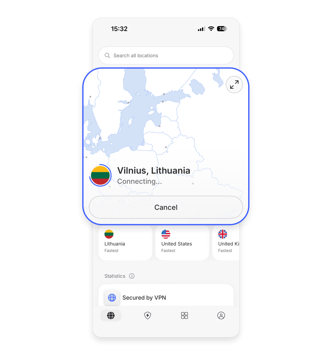 Change VPN location iPhone 4