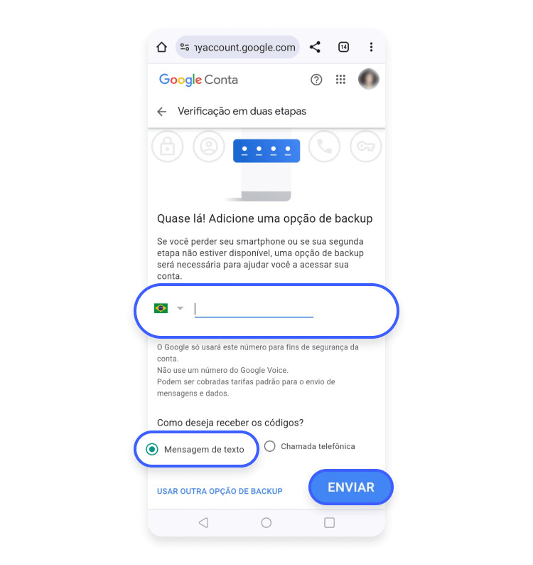 Como ativar a 2FA em dispositivos Android 4