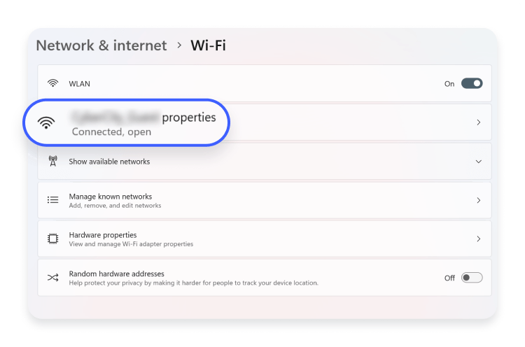 Find your local IP address using the settings app: step 3