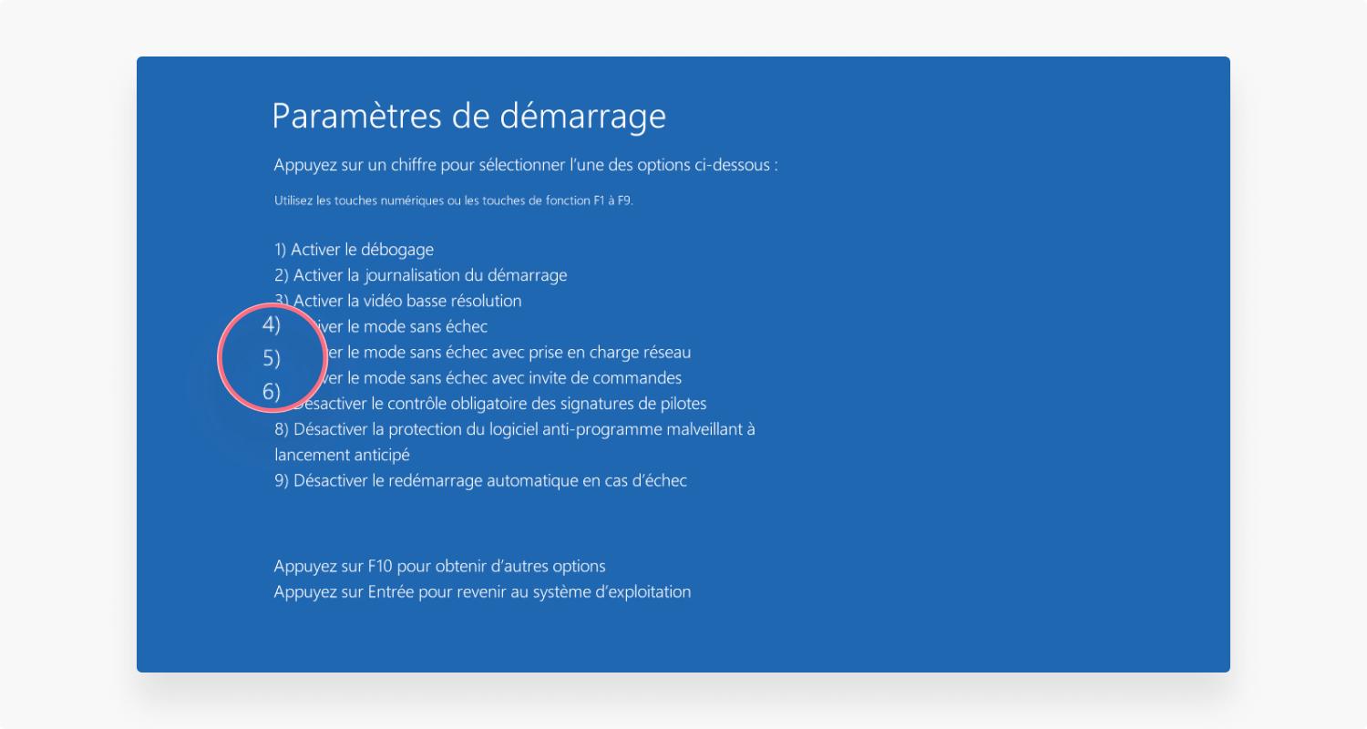 Windows 11 Options de redémarrage