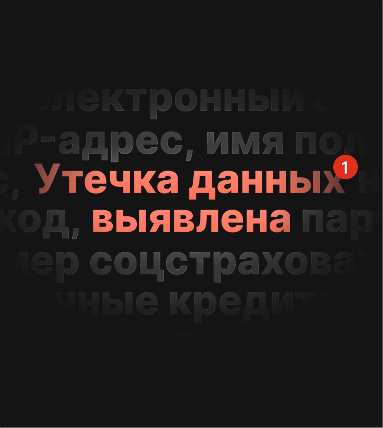 Иллюстрация оповещения пользователя о выявленной утечке данных.