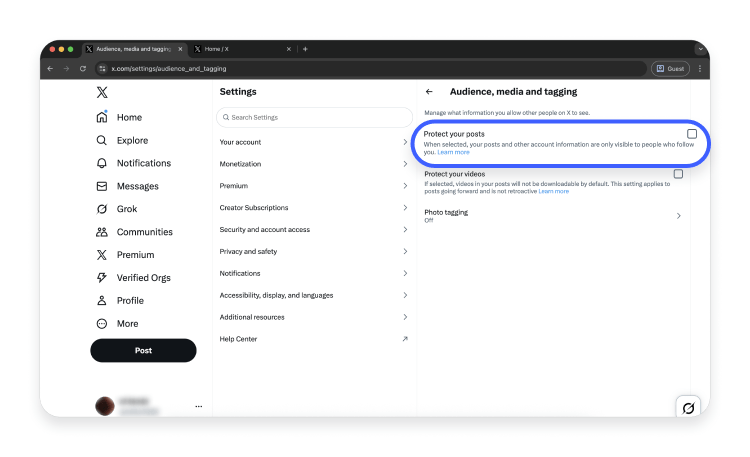 How to make your X account private on desktop 6