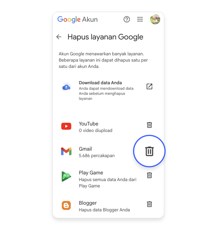 Cara menghapus akun Gmail di komputer 5