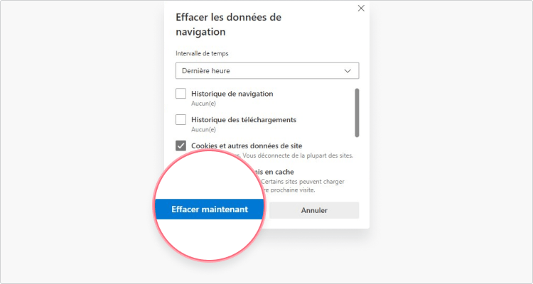 Supprimer les cookies dans Microsoft Edge étape 5