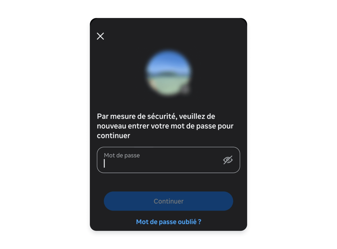 Suppression d&#39;un compte Instagram via un ordinateur : saisir le mot de passe du compte