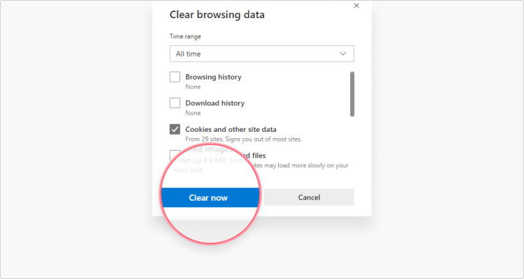 Delete cookies in Windows 10 and 11