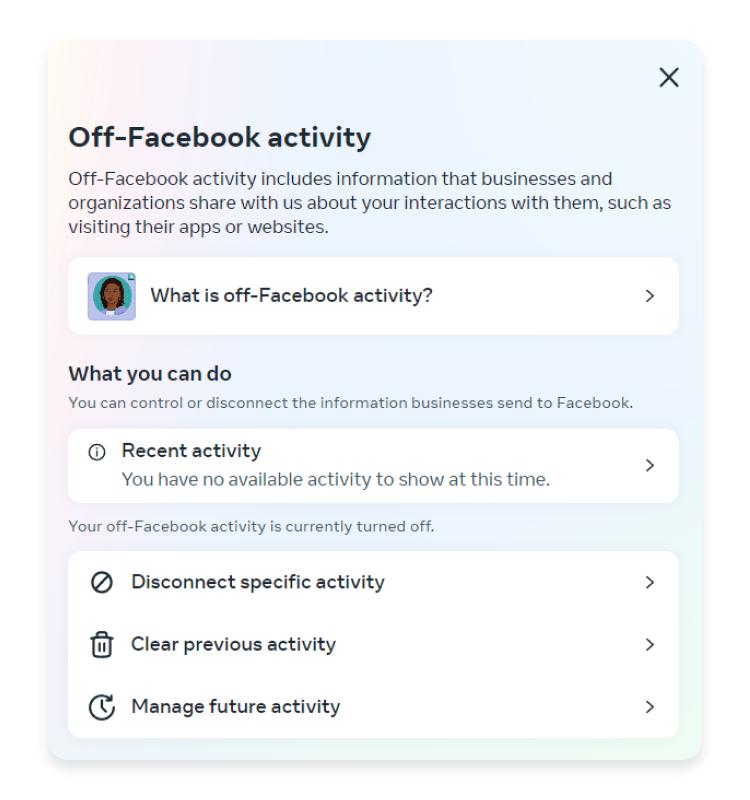 off facebook activity