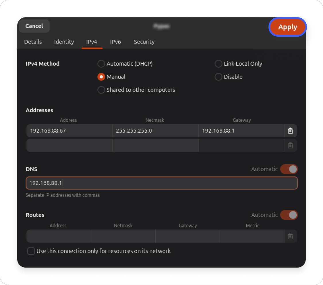 How to set a static IP on Linux: Step 4