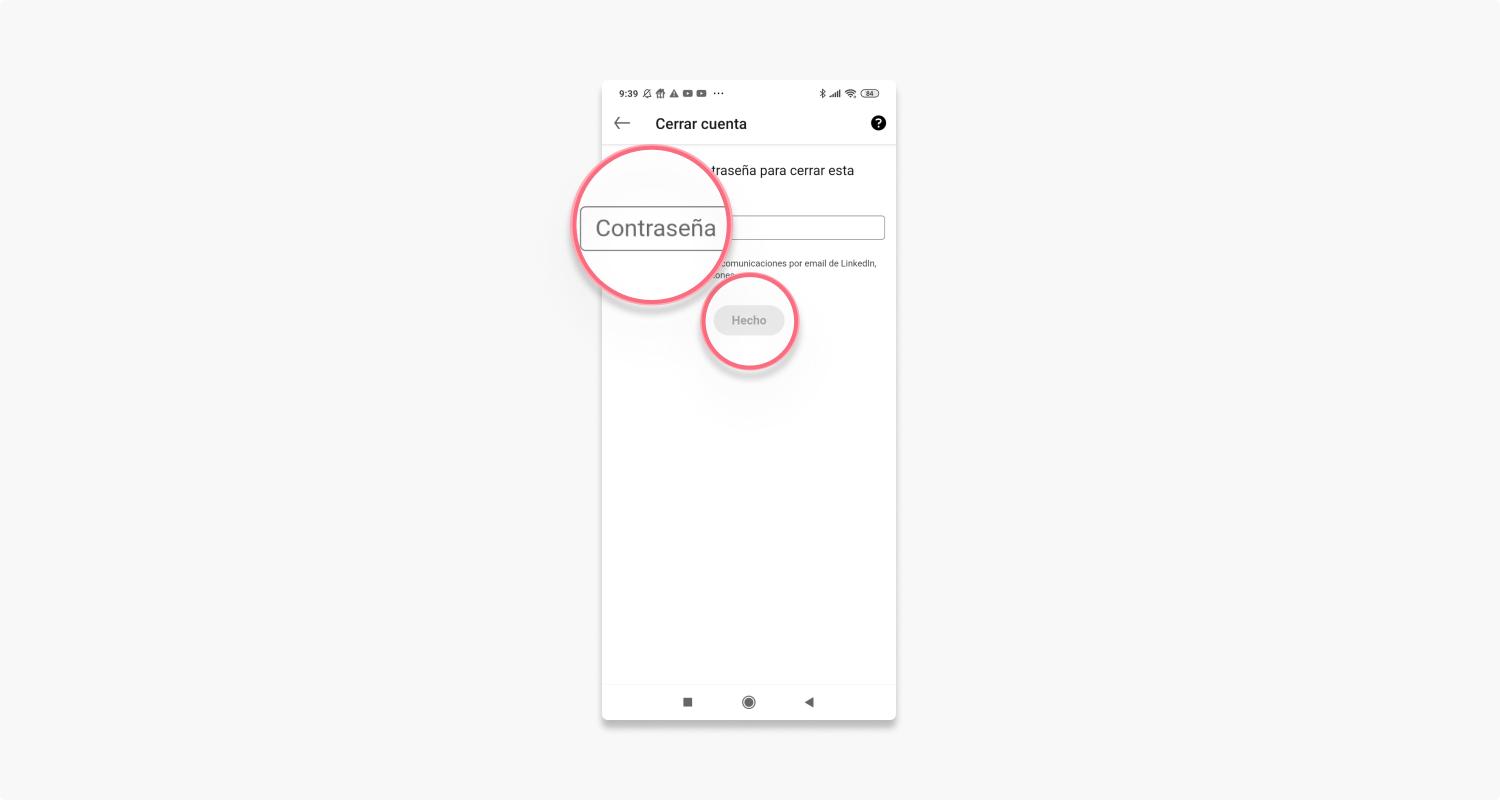eliminar cuenta linkedin en un smartphone: paso 6