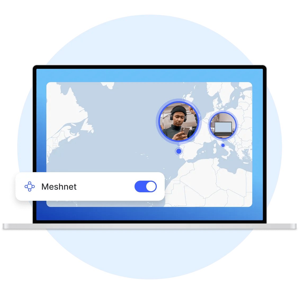 A funcionalidade Meshnet da NordVPN permite o acesso a vários dispositivos através de túneis privados e encriptados.
