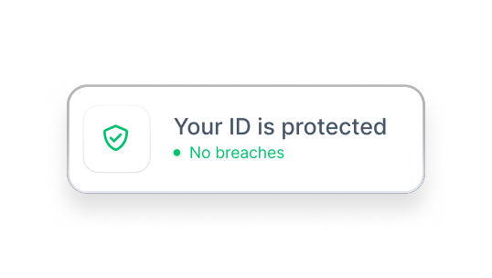 Coveron’s “Your ID is protected” notification.