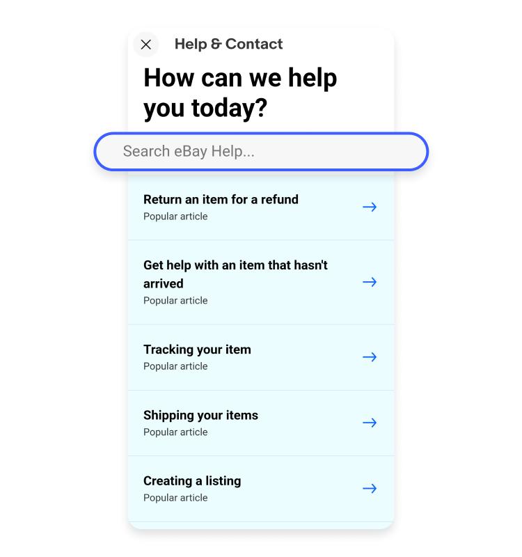 search eBay help