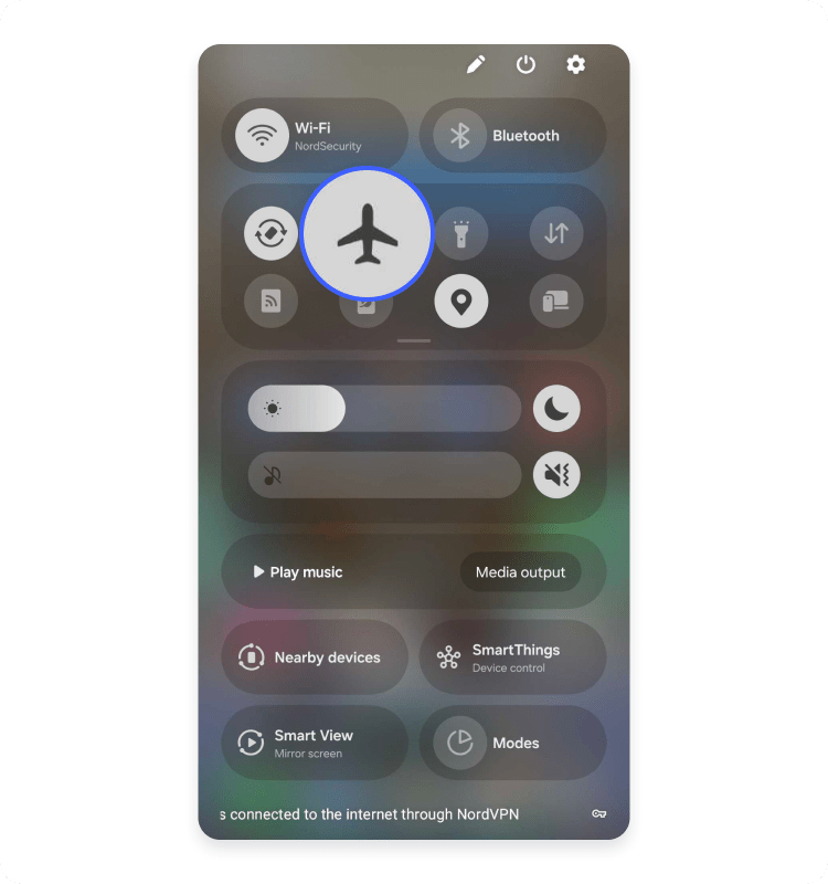 Turn on airplane mode on Android: Method 2
