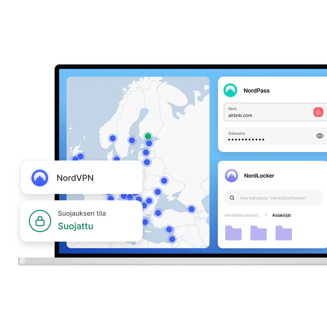 Digitaalinen laitesuojaus Nord Security -tuotteilla: NordVPN, NordPass, NordLocker