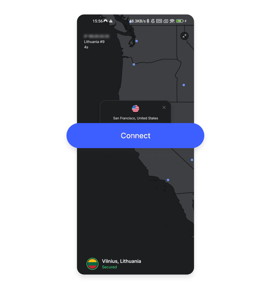 Change VPN location Android 5