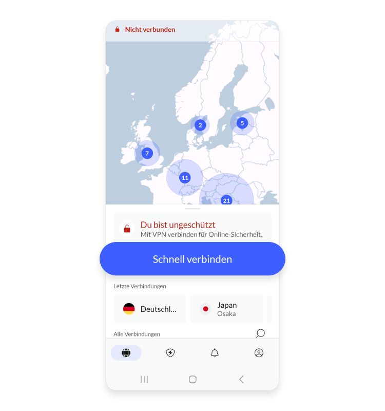 Vpn anmelden und auf die startseite zu schnell verbinden gehen