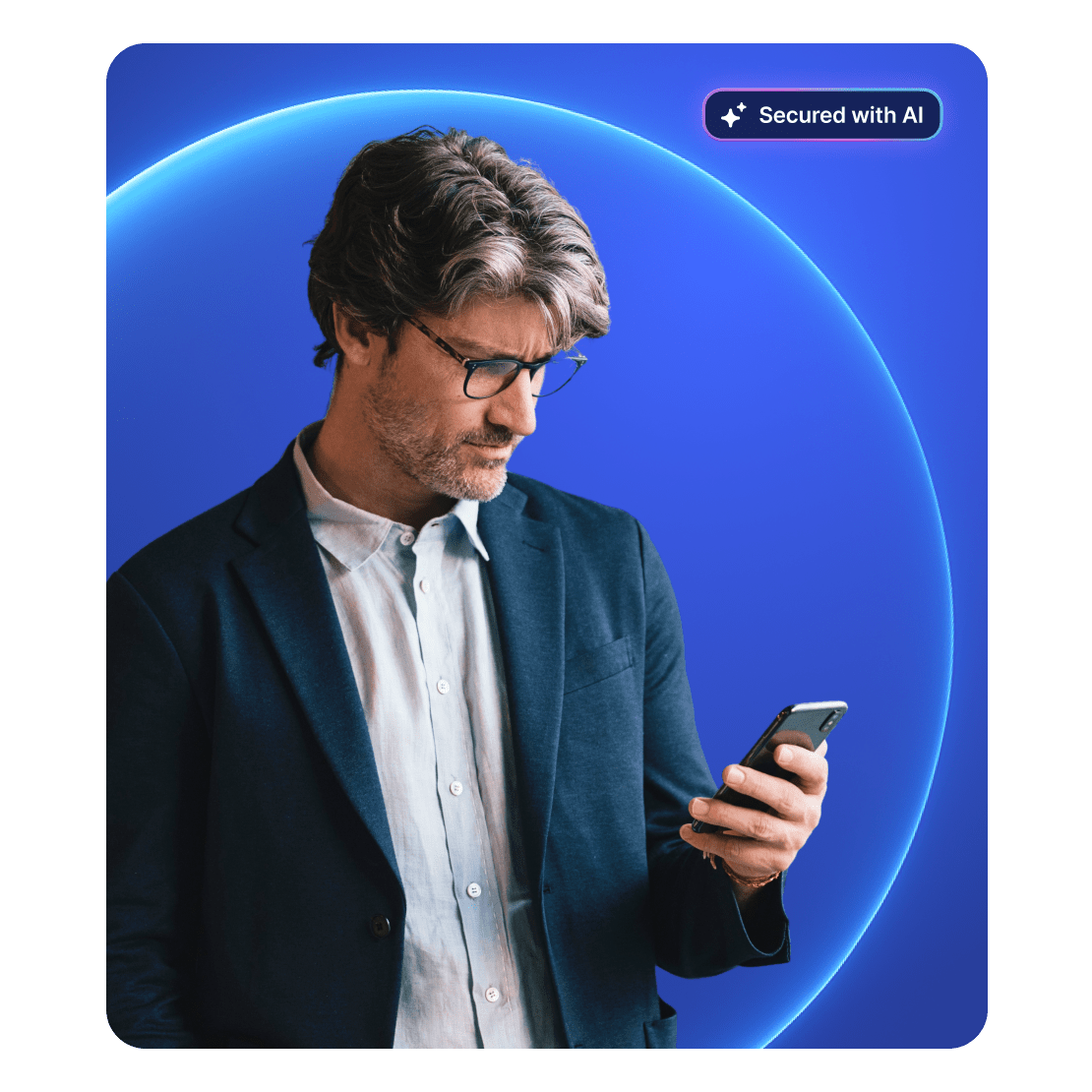 A person exploring advanced online security models on their phone.