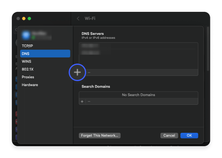 add DNS server address