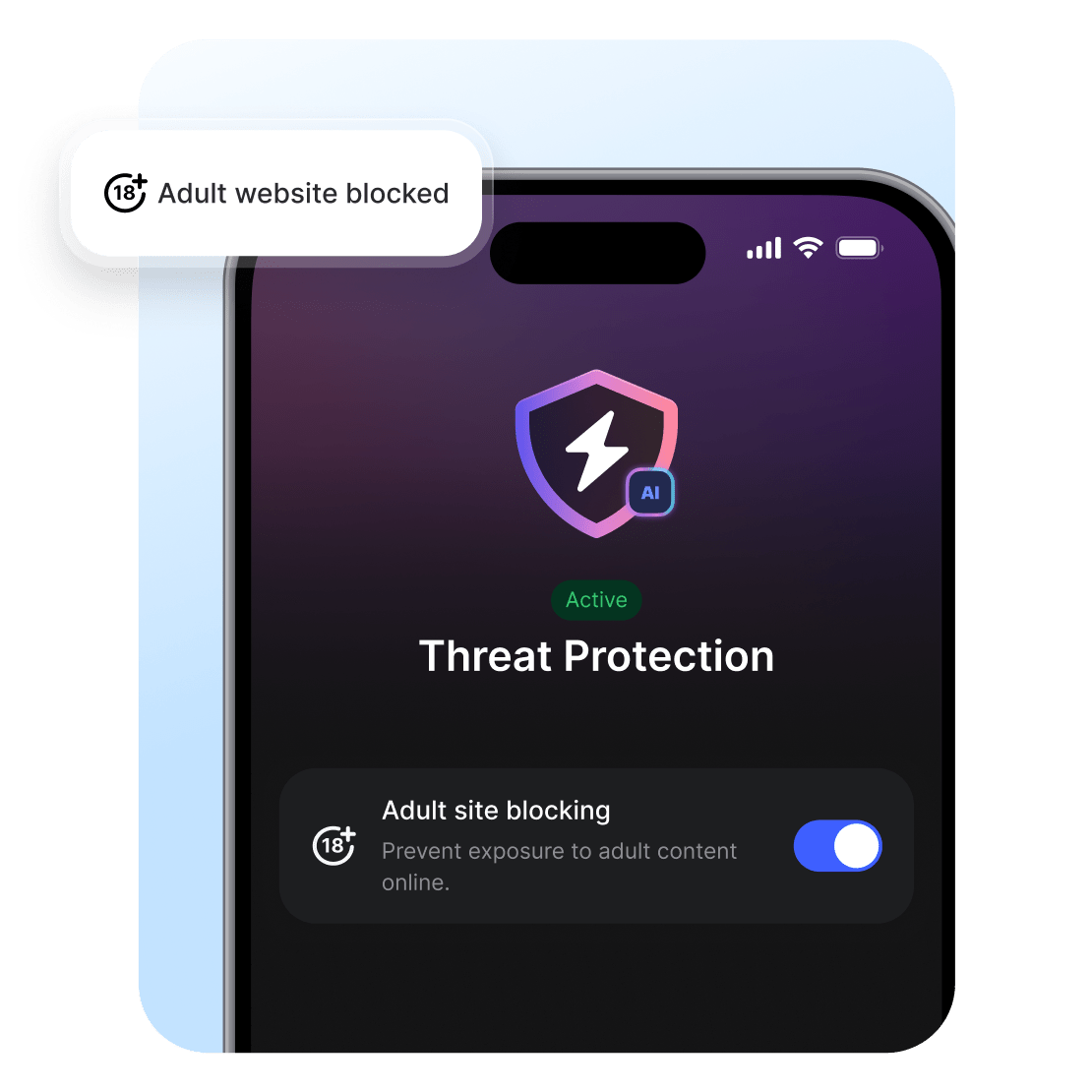A man is using NordVPN’s adult site blocker to browse safer.