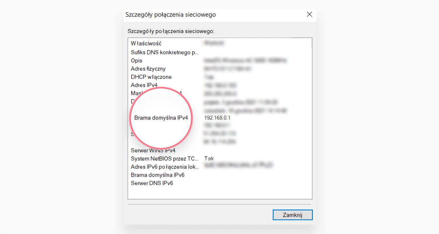 jak sprawdzić IP routera na Windows 10 / Windows 11: krok 5