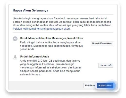 cara menghapus akun facebook secara permanen: langkah 6