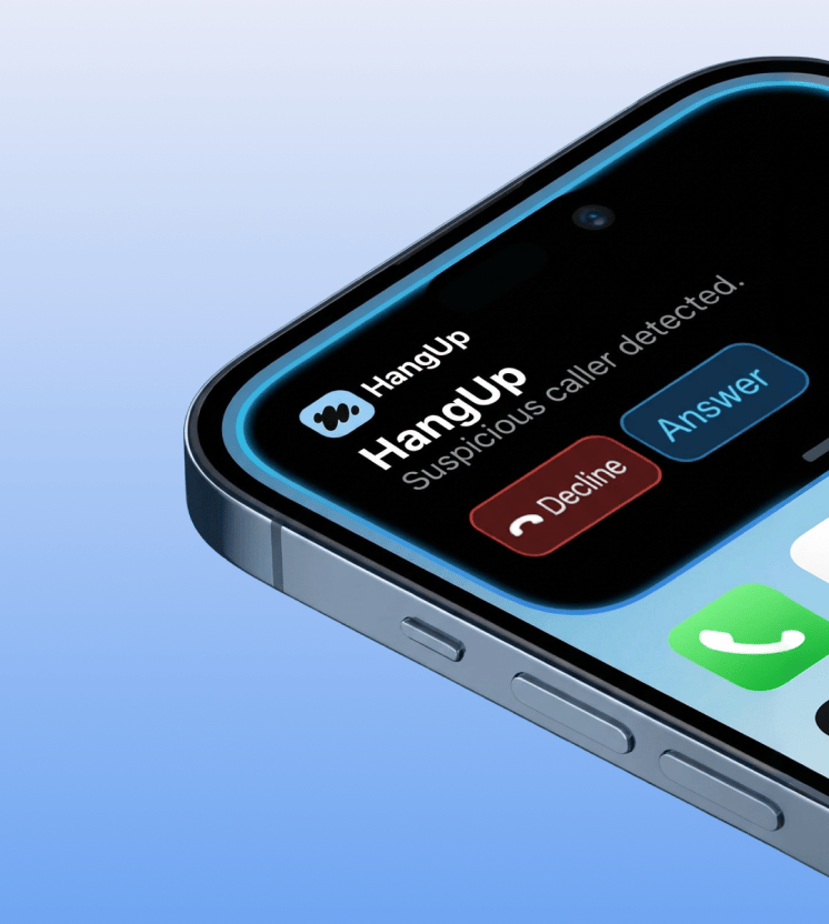 HangUp notifies you about a suspicious caller.