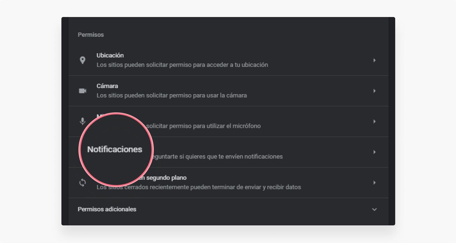 quitar notificaciones de Chrome en PC: paso 4